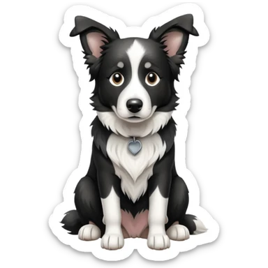 Merle border collie dog sitting sticker