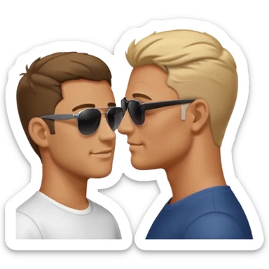 men in profile talking sticker