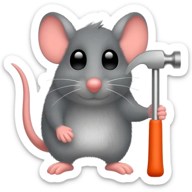 mouse,hammer sticker