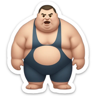 Fat sump wrestler with Down syndrome sticker