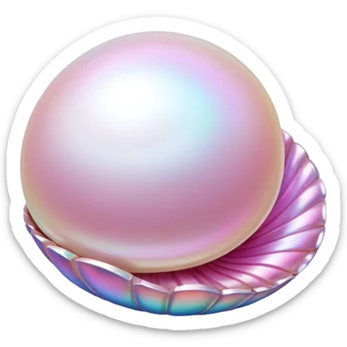 pearl in iridescent shell sticker