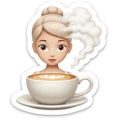 give me a ballerina with a cappuccino mug as her head sticker