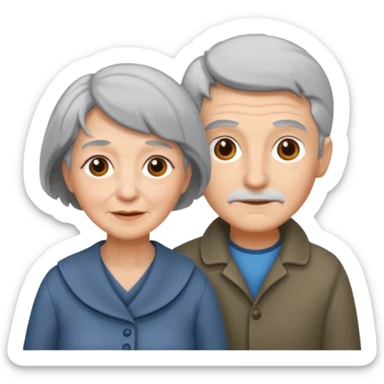 lo mismo que estas haciendo solo coloca alado de la abuela un hombre joven  sticker