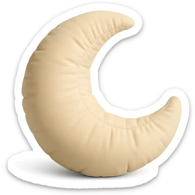 crescent moon with a soft and plush look, cushion style sticker