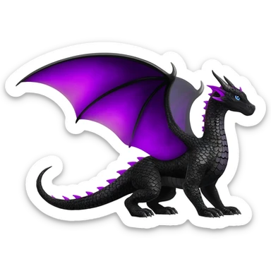 Black and purple dragon sticker