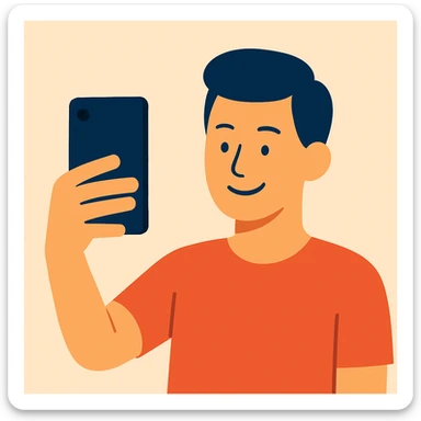 Flat design style selfie sticker