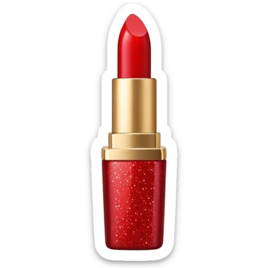 red glitter lipstick sticker