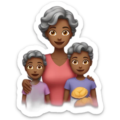 Mulher com dois filhos sticker