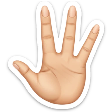 Create a hand gesture in which middle finger is faced front and remaining all fingers are faced upward sticker