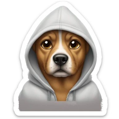 Dog wearing a hoodie sticker