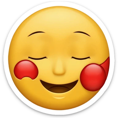 Smile face with red sleepy crack rurą sticker