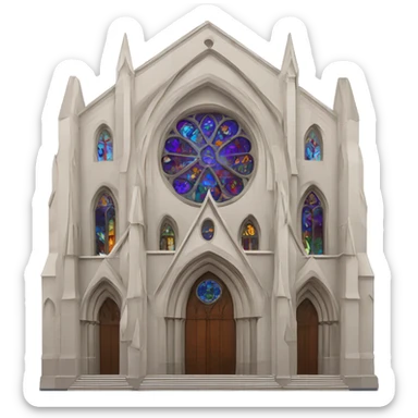 Cathedral with stained glass windows  sticker