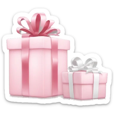 Light pink Christmas gifts under a white Christmas tree  sticker