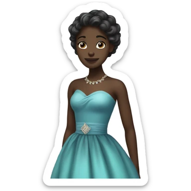 A dark-skinned girl in a gorgeous dress. sticker