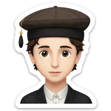 Timothée chalamet wearing a kippa  sticker