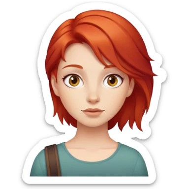 Girl whit rde hair sticker