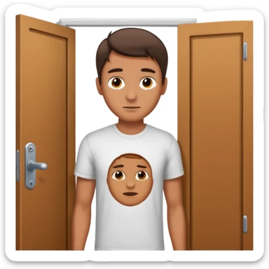 человек зацепился кофтой о дверной косяк\ sticker