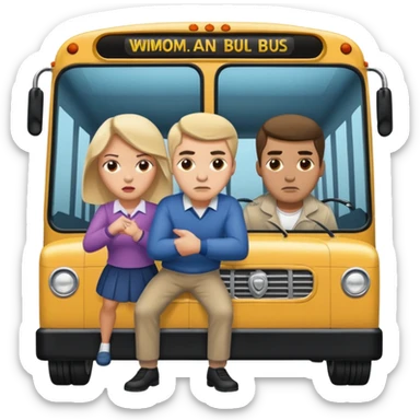 A man throwing one woman under a bus  sticker