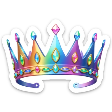 Holographic Rainbow effect Sparkly tiara sticker