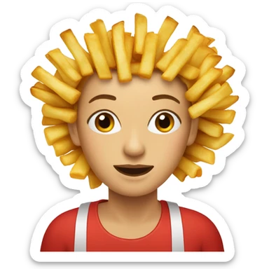 2 french fry women sticker