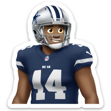 Dak Prescott wearing his football gear sticker