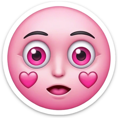 Heart eye face emoji but pink eyes instead of red sticker