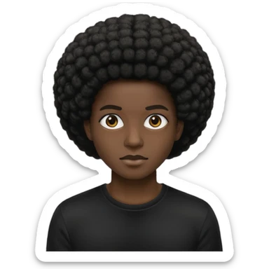 black model + body + afro + black shirt sticker