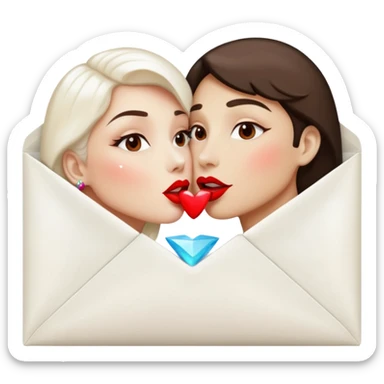 a beautiful loving kiss on it lipstick white opal envelope sticker