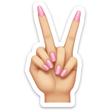 light tan hand with long pink straight nails holding up a middle finger  sticker