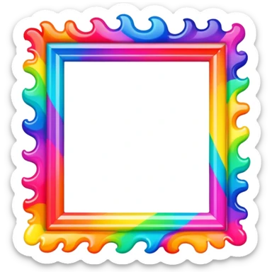 Psychedelic colored photo frame sticker