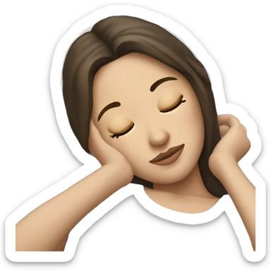 white brunette lady ready for a nap  sticker