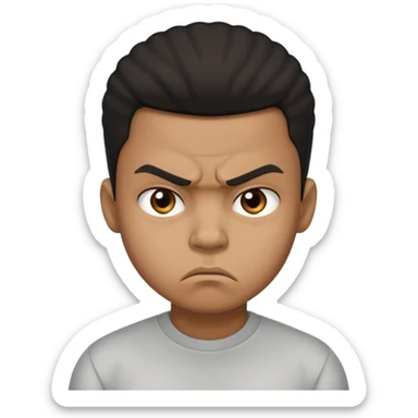 Angry  Mad black boy with low taper  sticker