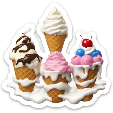 ice cream sundae river sticker