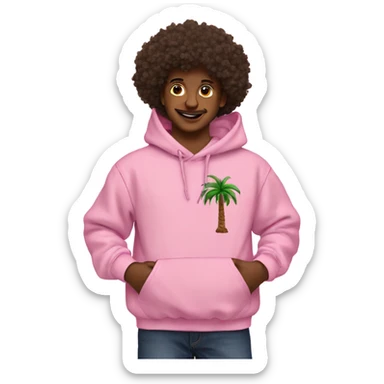 Pink puff palm hoodie  sticker