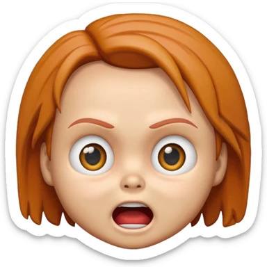Chucky-Emoji mit überraschtem Blick sticker