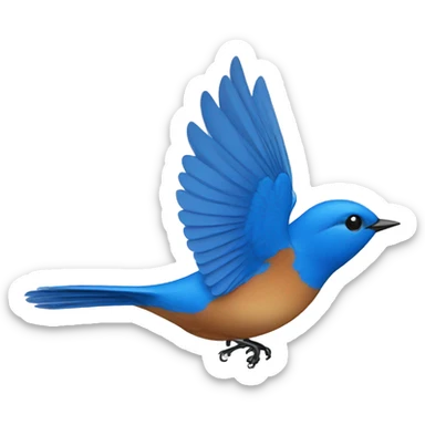 Bluebird flying sticker