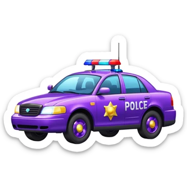 glitter purple police car light sticker