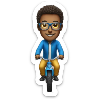 Nice guy on a trial bike wearing glasses sticker