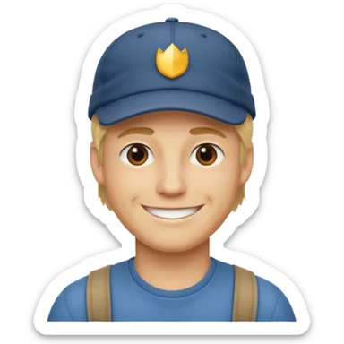 Homme fort blond casquette* sticker