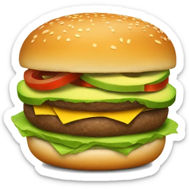 doule burger with avocado sticker