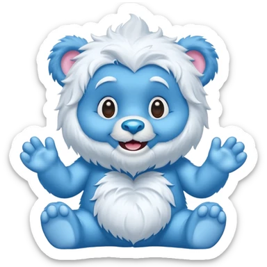 blue care baby bear yeti sticker