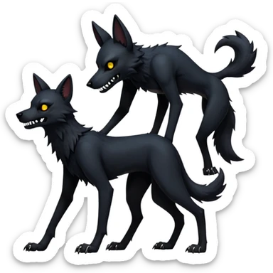 furry, black, skullwolf-skulldog, cadaver-wolf-fursona-OC art by artist:wingedwolf94, Puro the black latex-wolf, (full body) sticker
