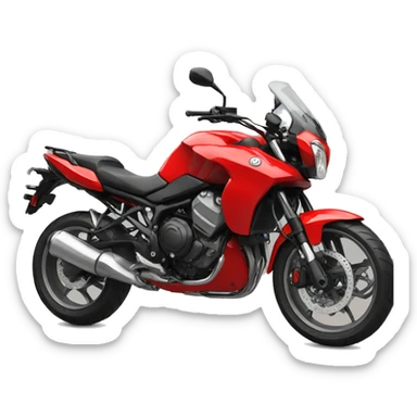 Red motorbike with man  sticker