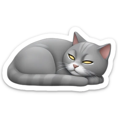 Gato gris durmiendo sticker