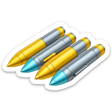 five bullets. four of them of one yellow and gray and the fith one of another color as hioghlighted sticker