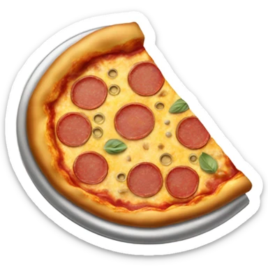 silver pizza with gold pepperoni  sticker