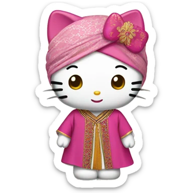Hello kitty avec un caftan marocain  sticker
