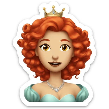 Pretty Queen with red hair blowing a kiss sticker