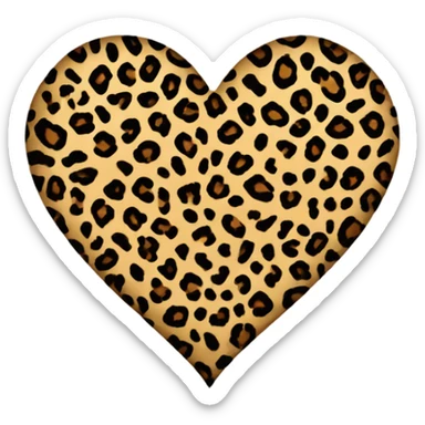 Leopard print heart sticker