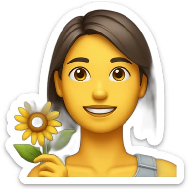CHICA CON GIRASOL EN LA MANO sticker